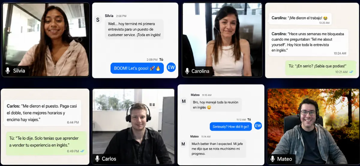 Resultados de alumnos: entrevistas y reuniones en inglés que terminaron en aumento de sueldo